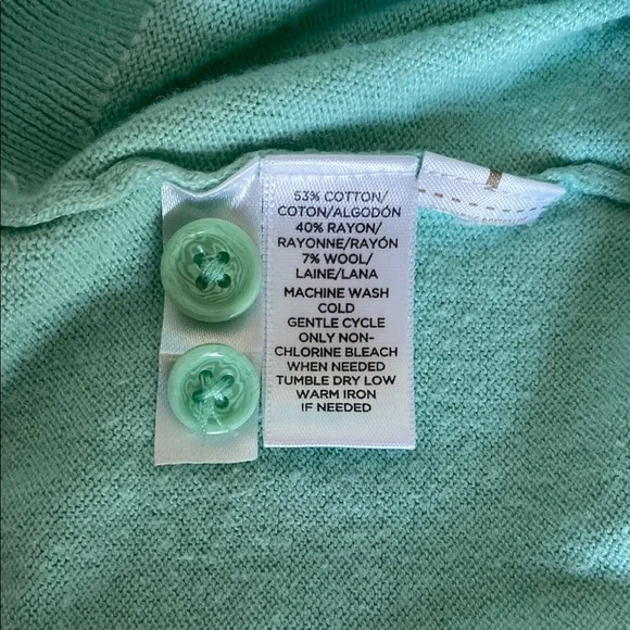 LOFT Light Green Women's Cardigan - Picture 7 of 8